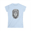 Shoebill Stork Portrait Retro Smoking Graphic Tee — Women's Softstyle T‑Shirt