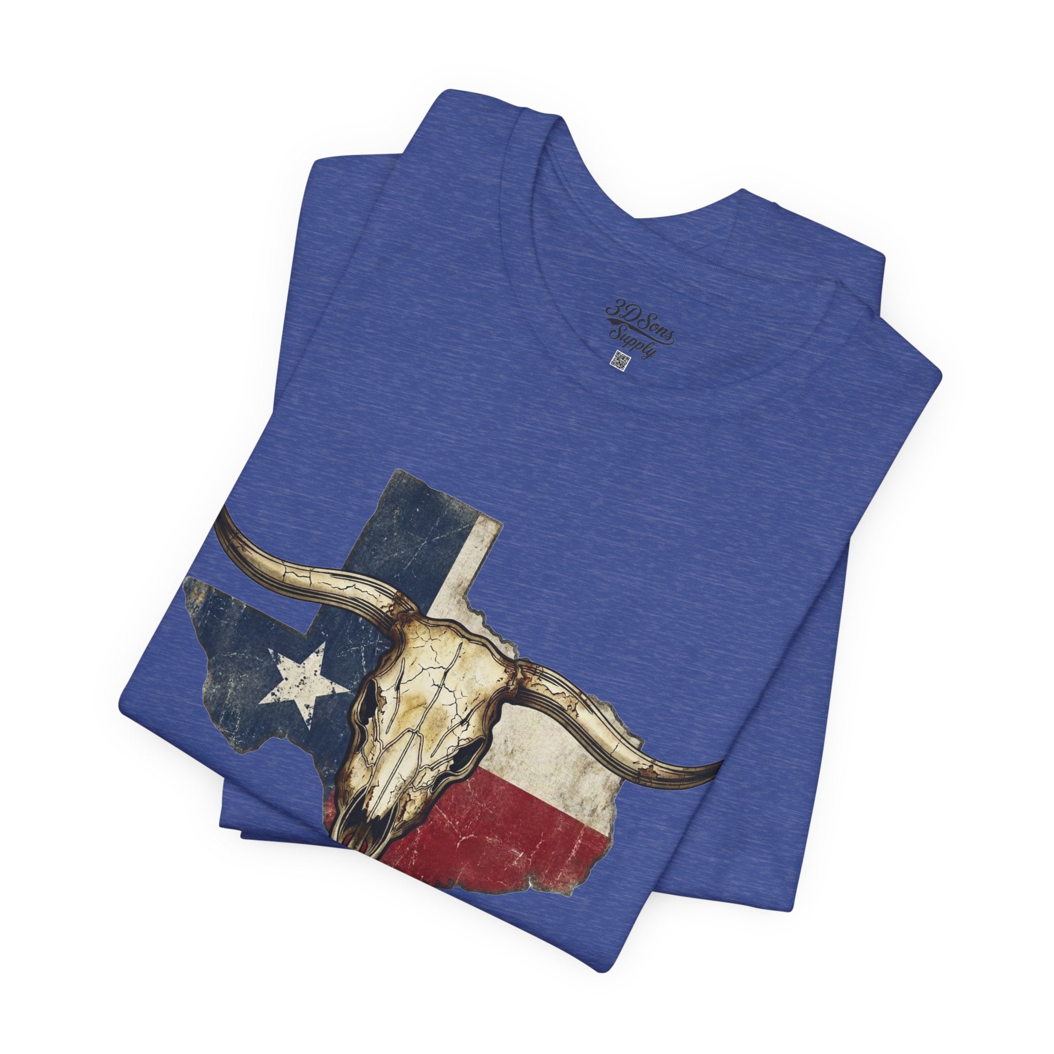Texas Flag Longhorn Tee - Vintage Texas Skull T-Shirt
