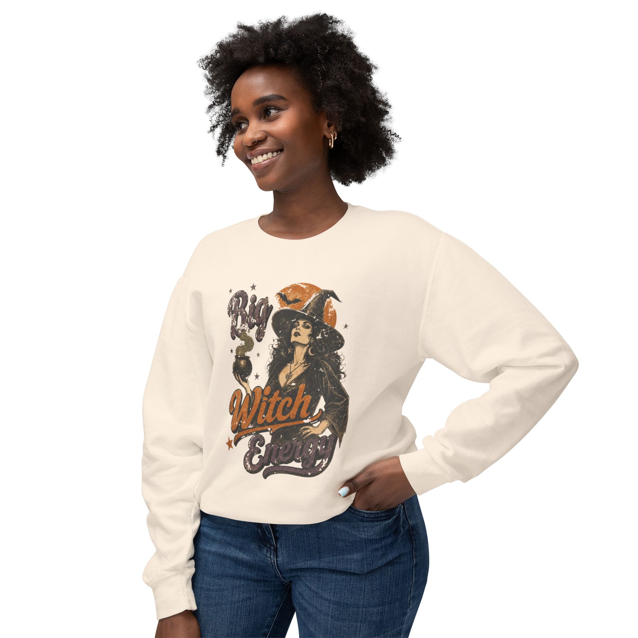 Big Witch Energy Sweatshirt | Vintage Witch Graphic, Halloween Vibe