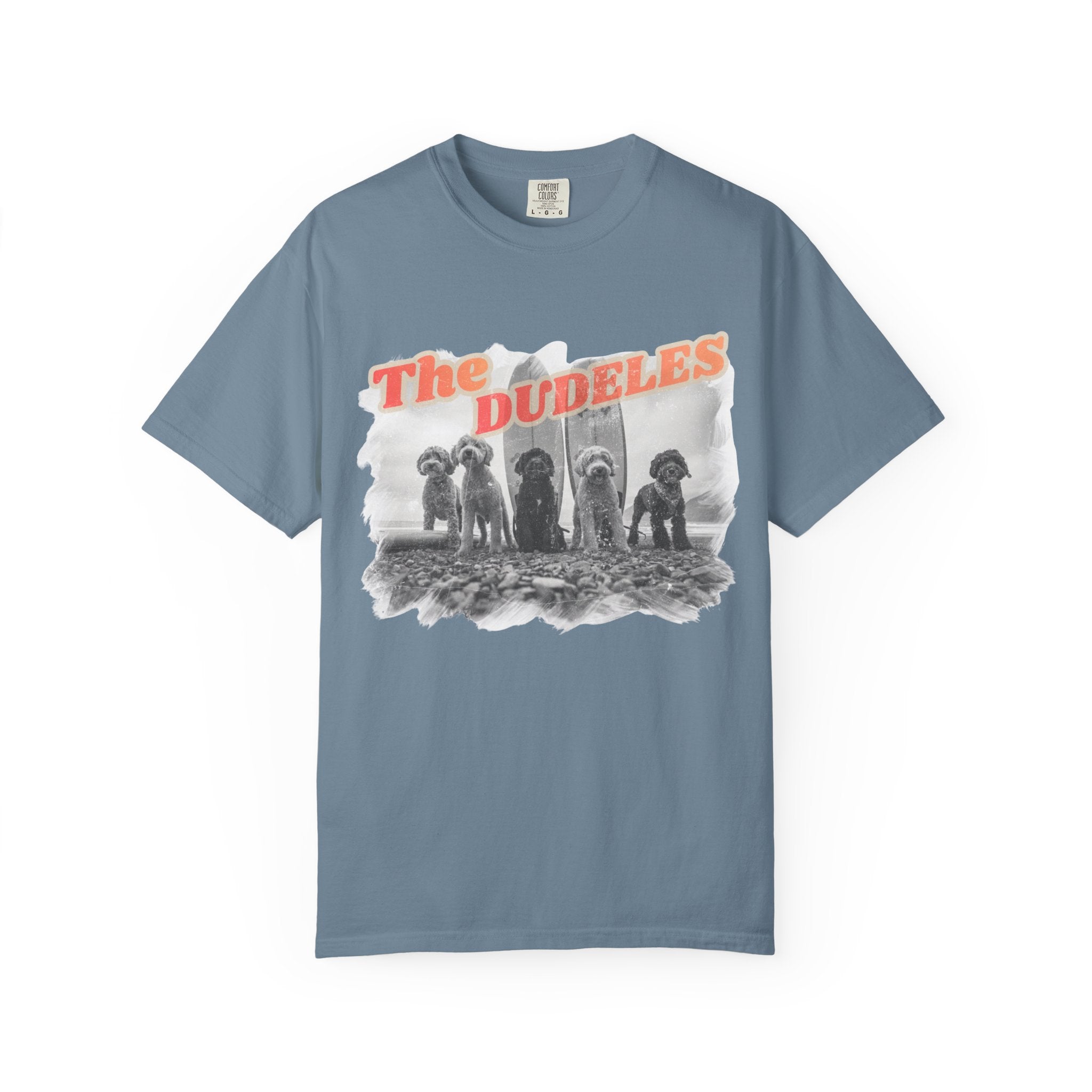The Dudeles Dog Surfer T-Shirt | Doodle Breed Surfing Design