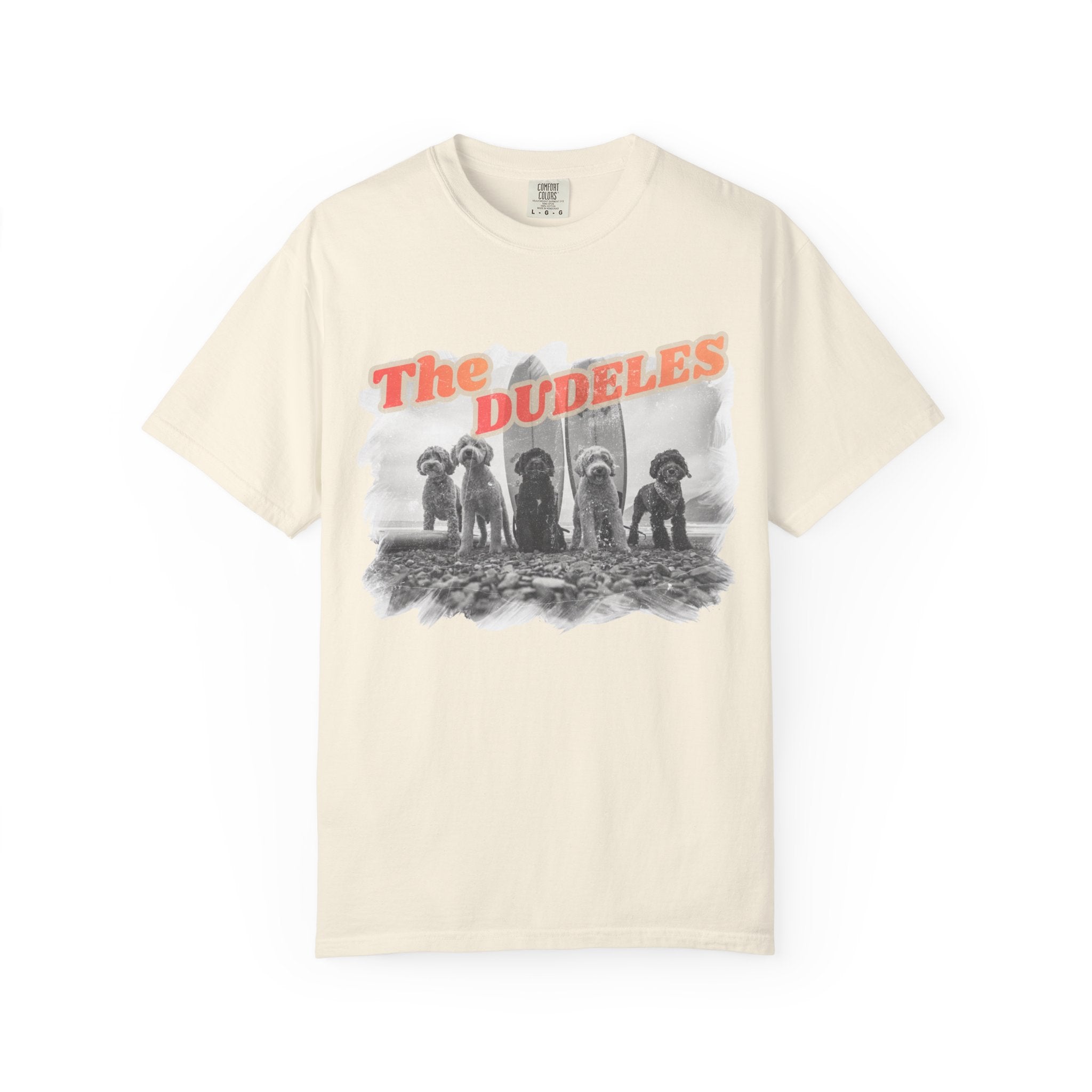 The Dudeles Dog Surfer T-Shirt | Doodle Breed Surfing Design