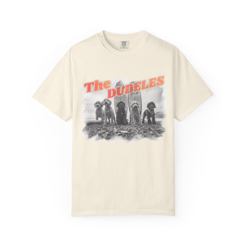 The Dudeles Dog Surfer T-Shirt | Doodle Breed Surfing Design