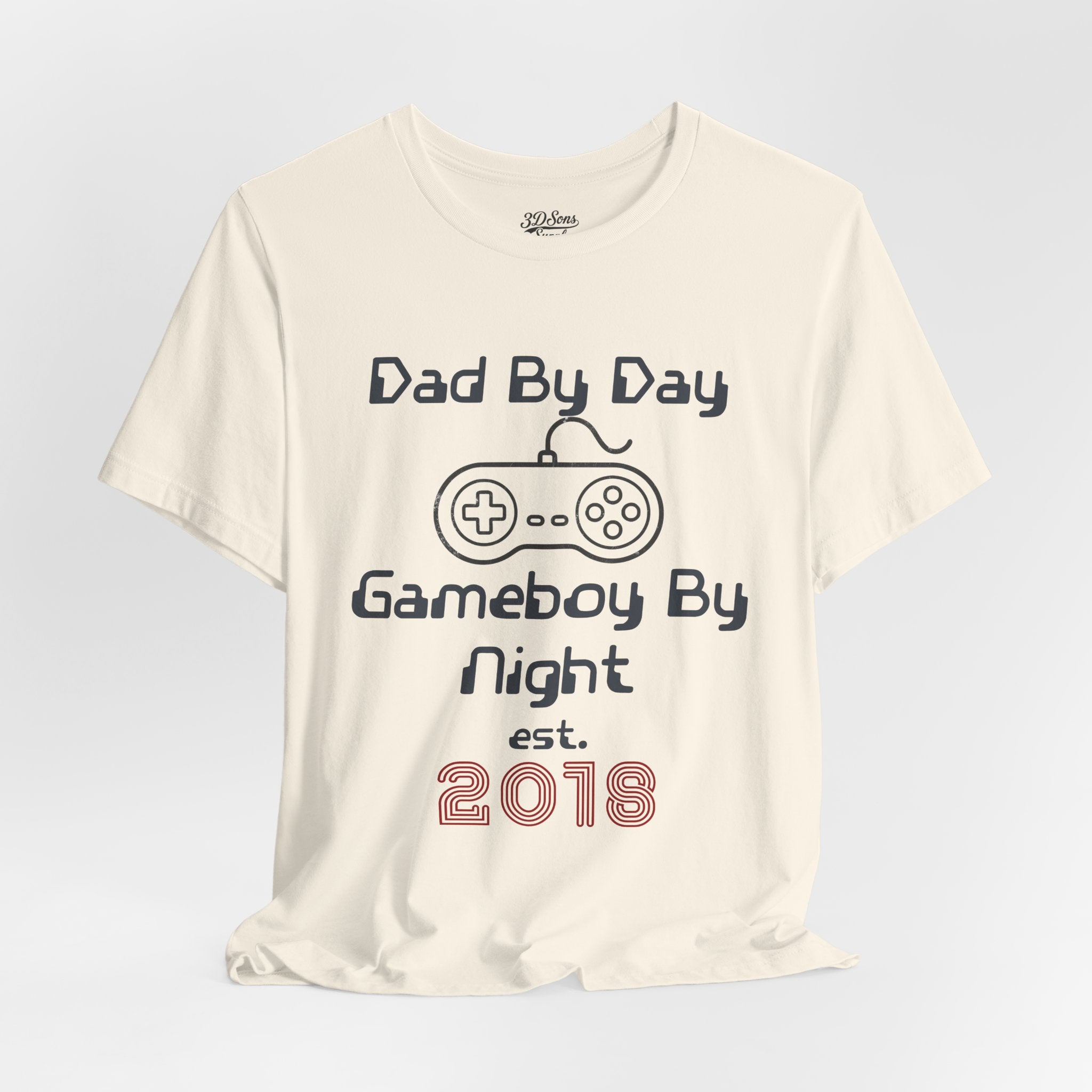 Personalized Dad By Day Gamer By Night T-Shirt,  90's Retro Controller Tee