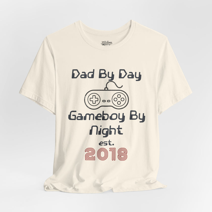 Personalized Dad By Day Gamer By Night T-Shirt,  90's Retro Controller Tee