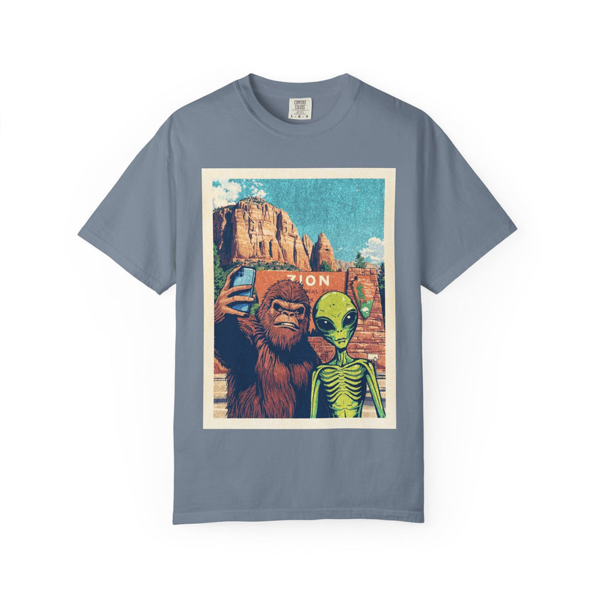 Alien & Bigfoot Zion National Park T-Shirt — National Park Adventure Tee