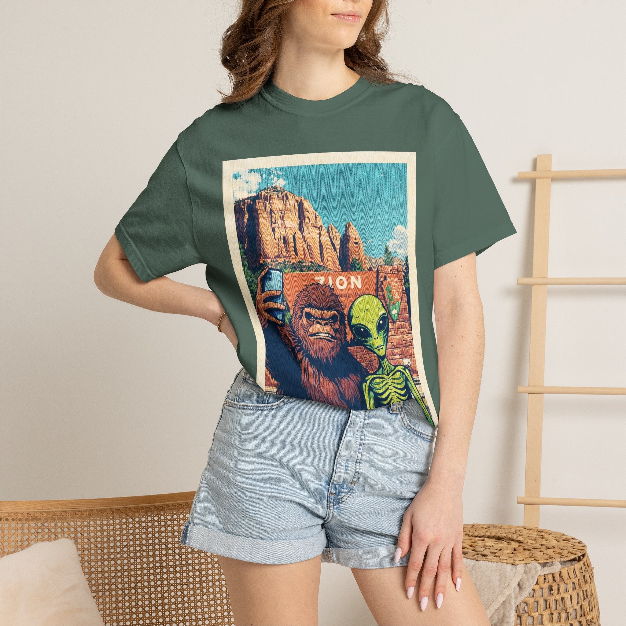 Alien & Bigfoot Zion National Park T-Shirt — National Park Adventure Tee