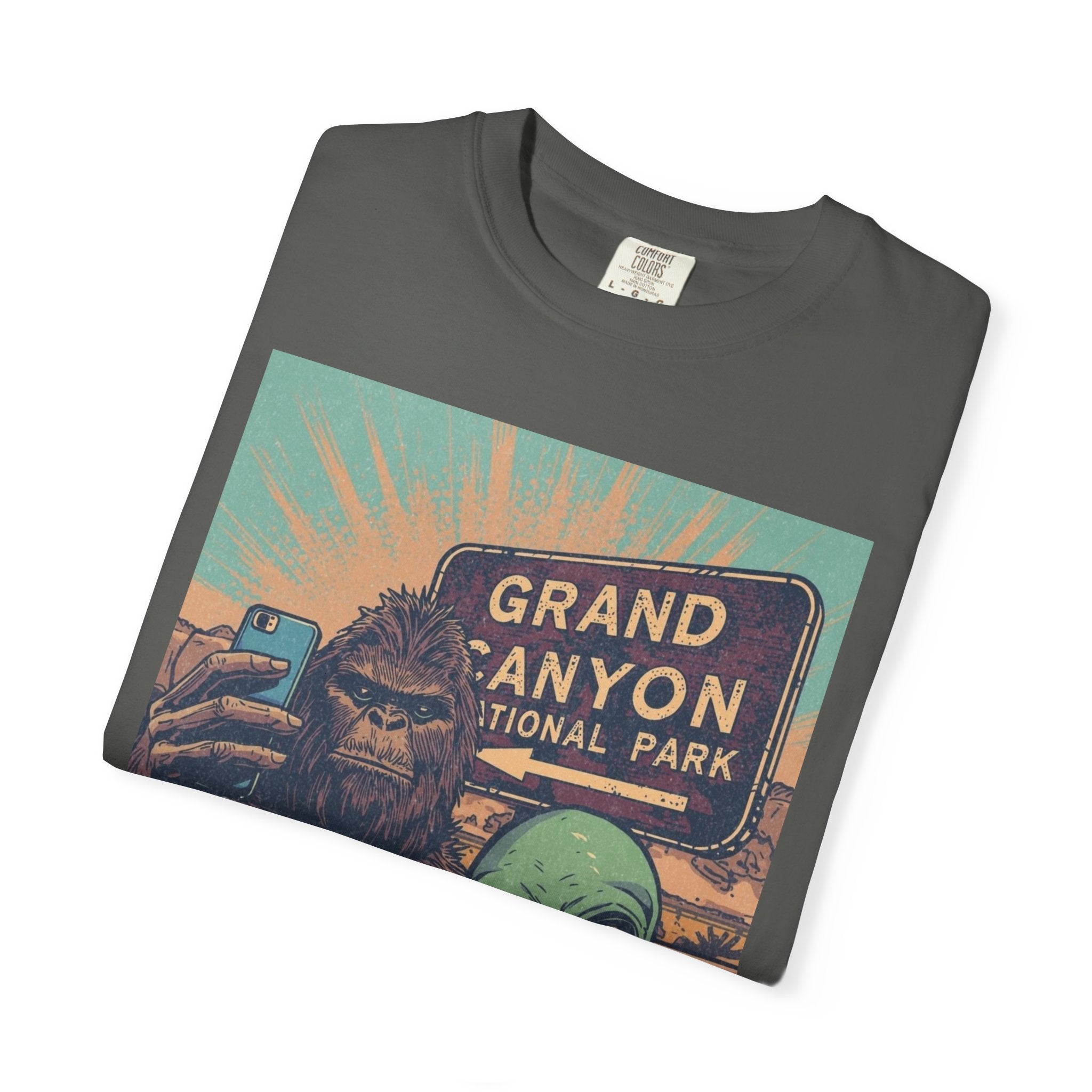Bigfoot & Alien Grand Canyon T-Shirt — Funny National Park Tee