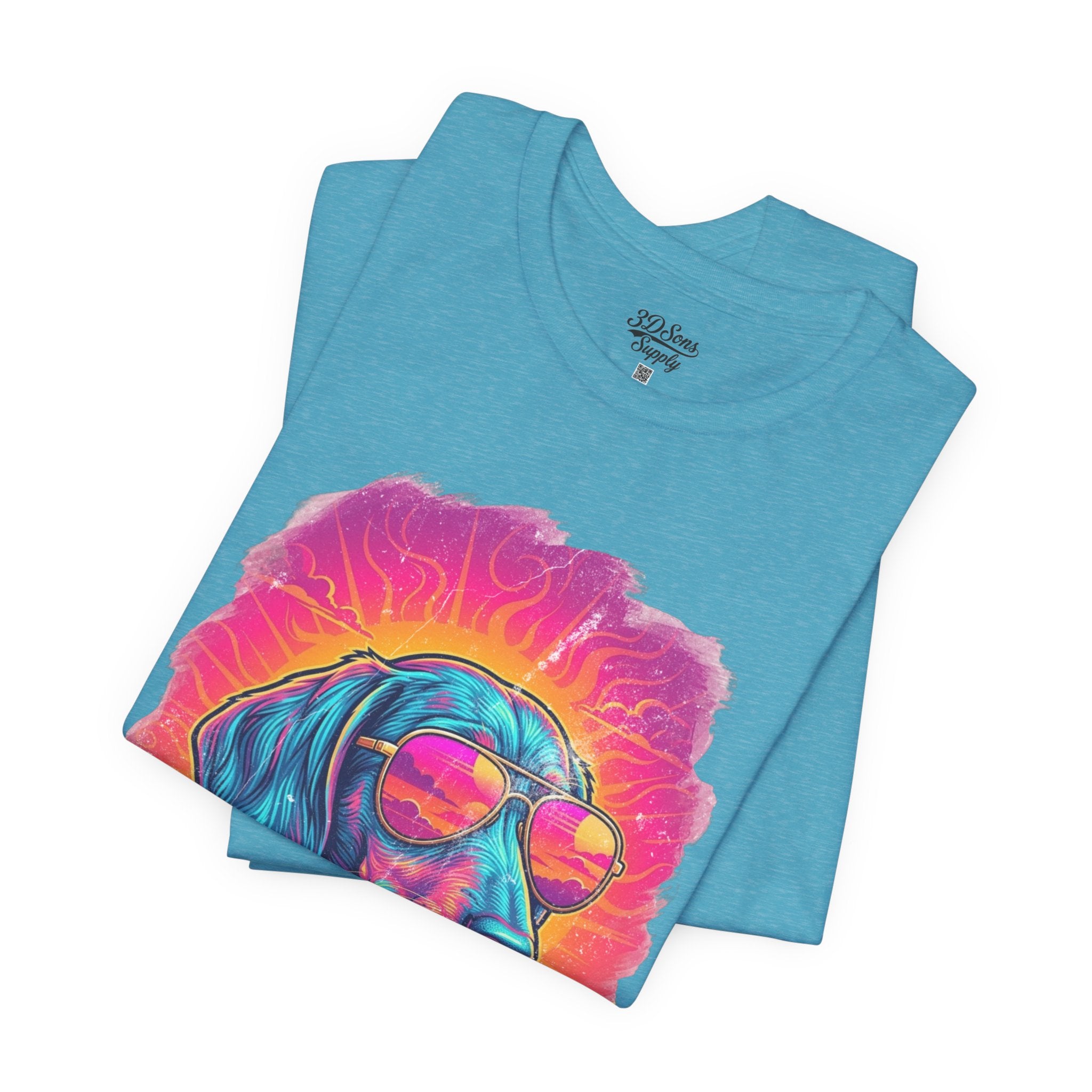 Dachshund Vice City Retro Tee 90's style