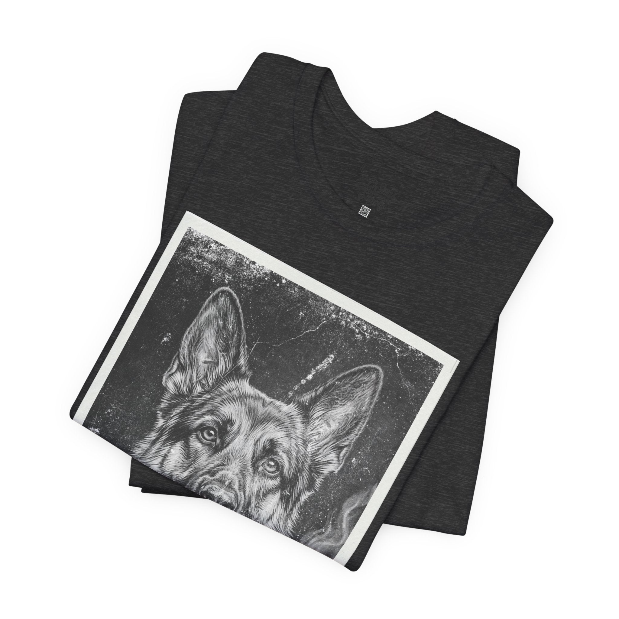 German Shepard Smoke Photo Tee — Vintage Pup Graphic T-Shirt