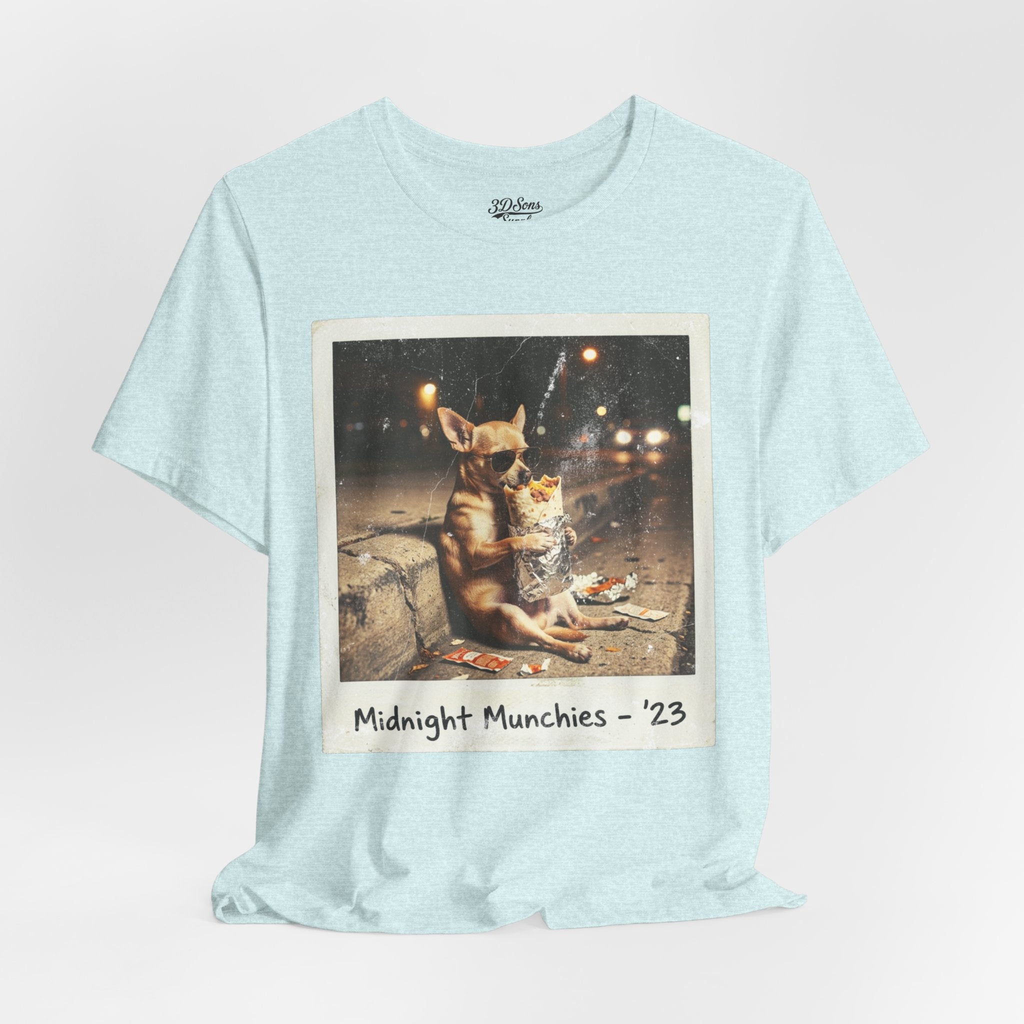 Midnight Munchies '23 Tee - Funny Chihuahua Late Night Snack Graphic T-Shirt