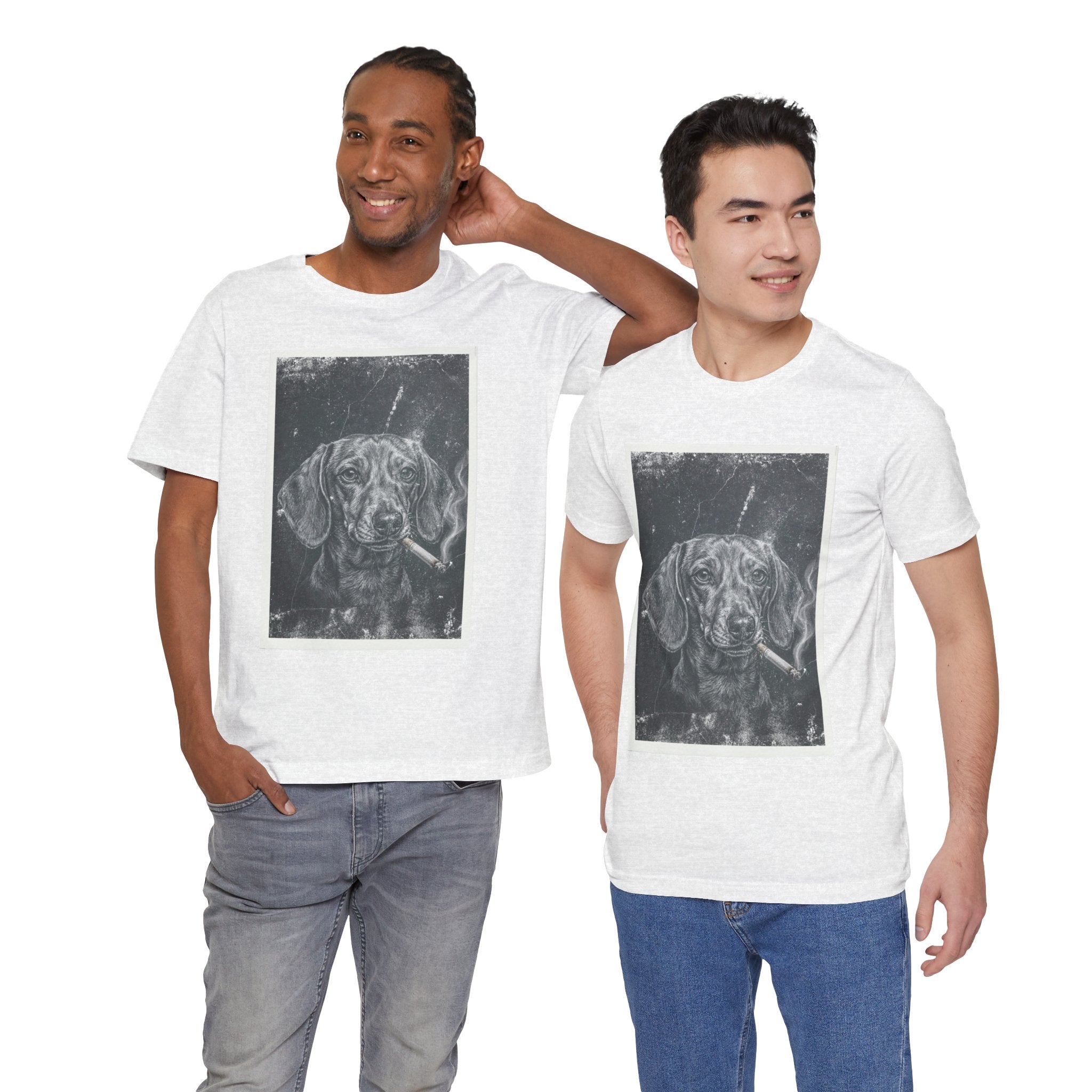 Dachshund Smoking Portrait Tee – Vintage Smokin' Dog Art T-Shirt