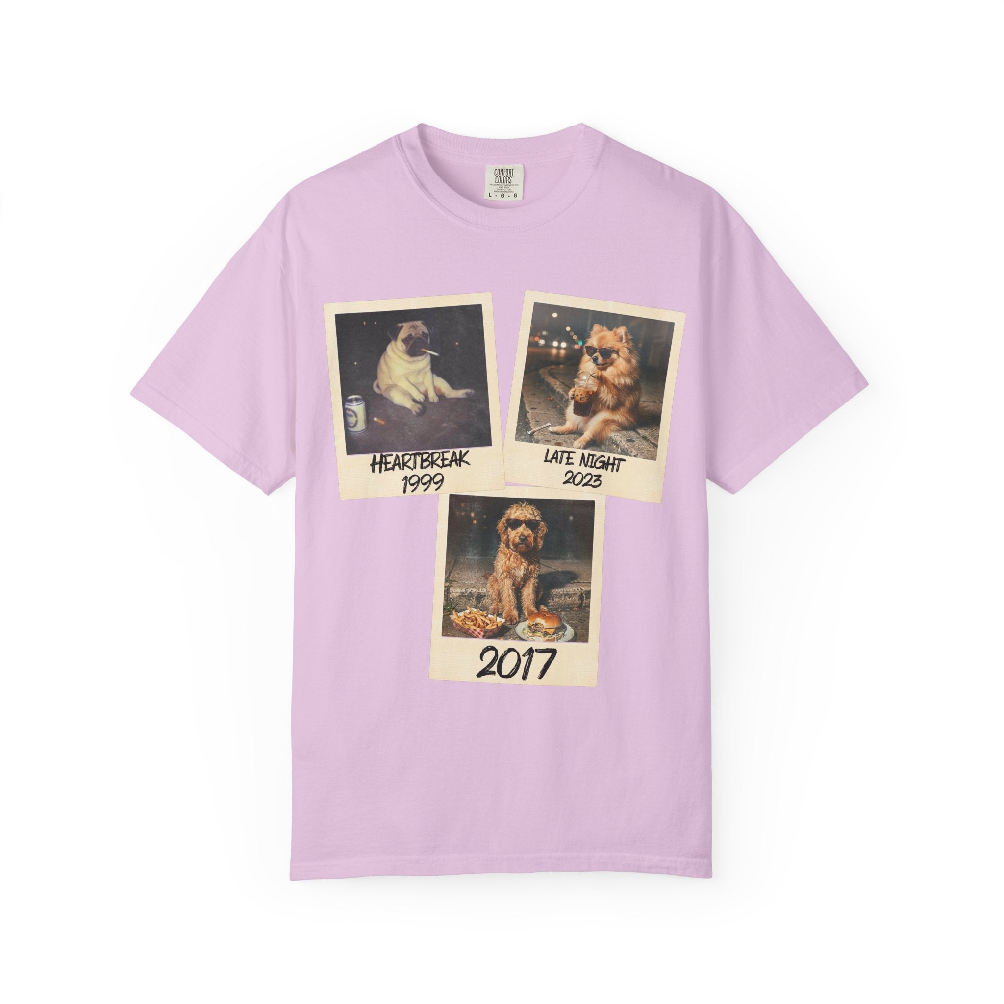 Personalized Polaroid Photo Tee — Custom 3 Image & Text Options