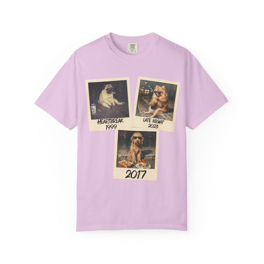 Personalized Polaroid Photo Tee — Custom 3 Image & Text Options
