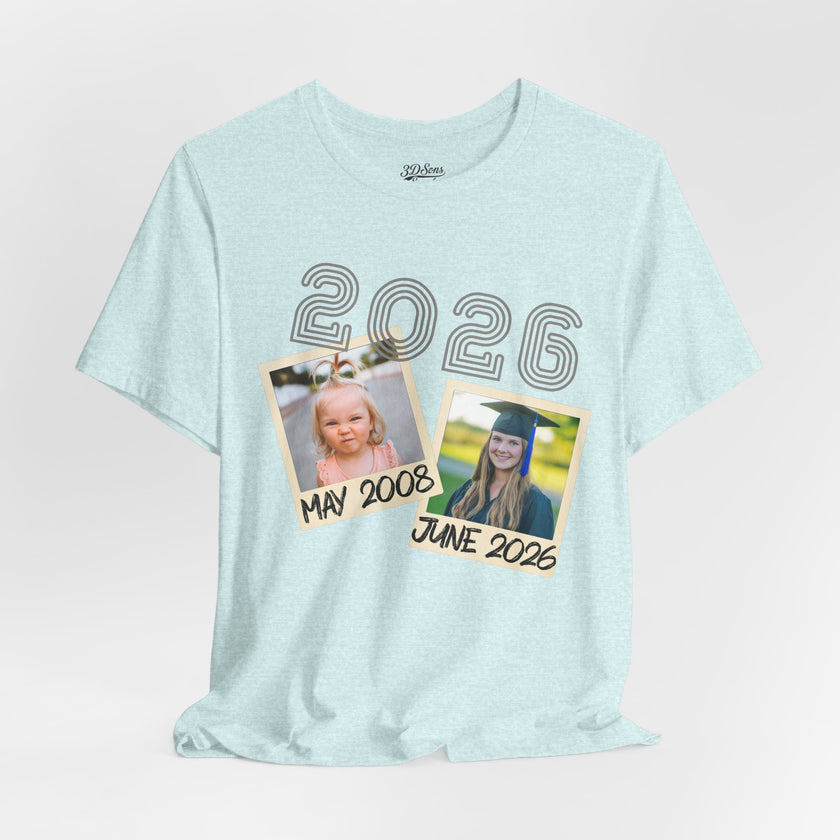 Personalized Custom Graduation & Parent Gift - Throwback Photo Memory Tee