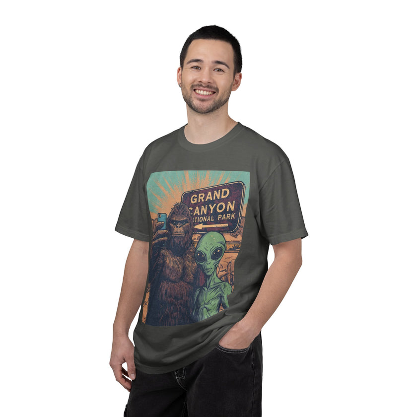 Bigfoot & Alien Grand Canyon T-Shirt — Funny National Park Tee
