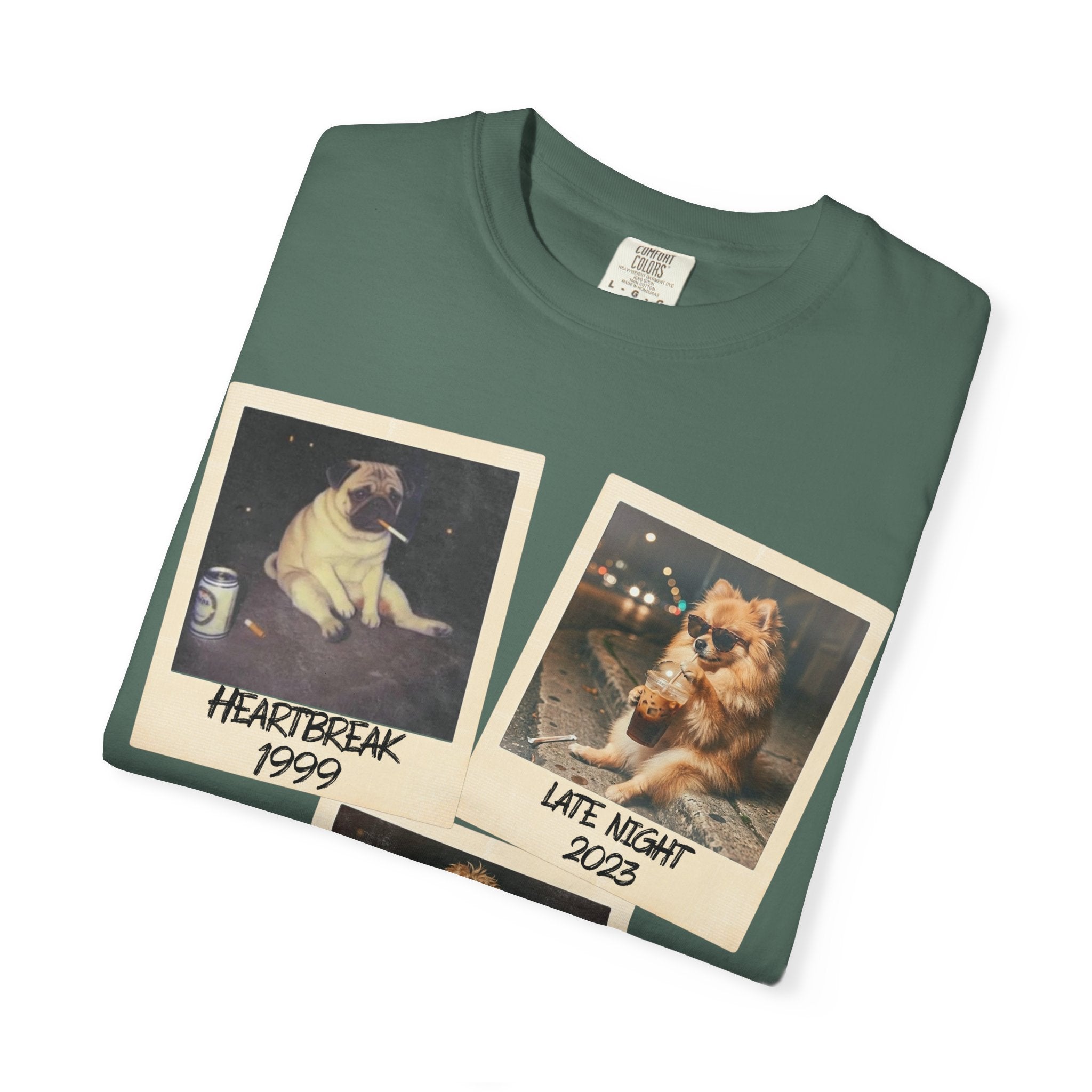 Personalized Polaroid Photo Tee — Custom 3 Image & Text Options
