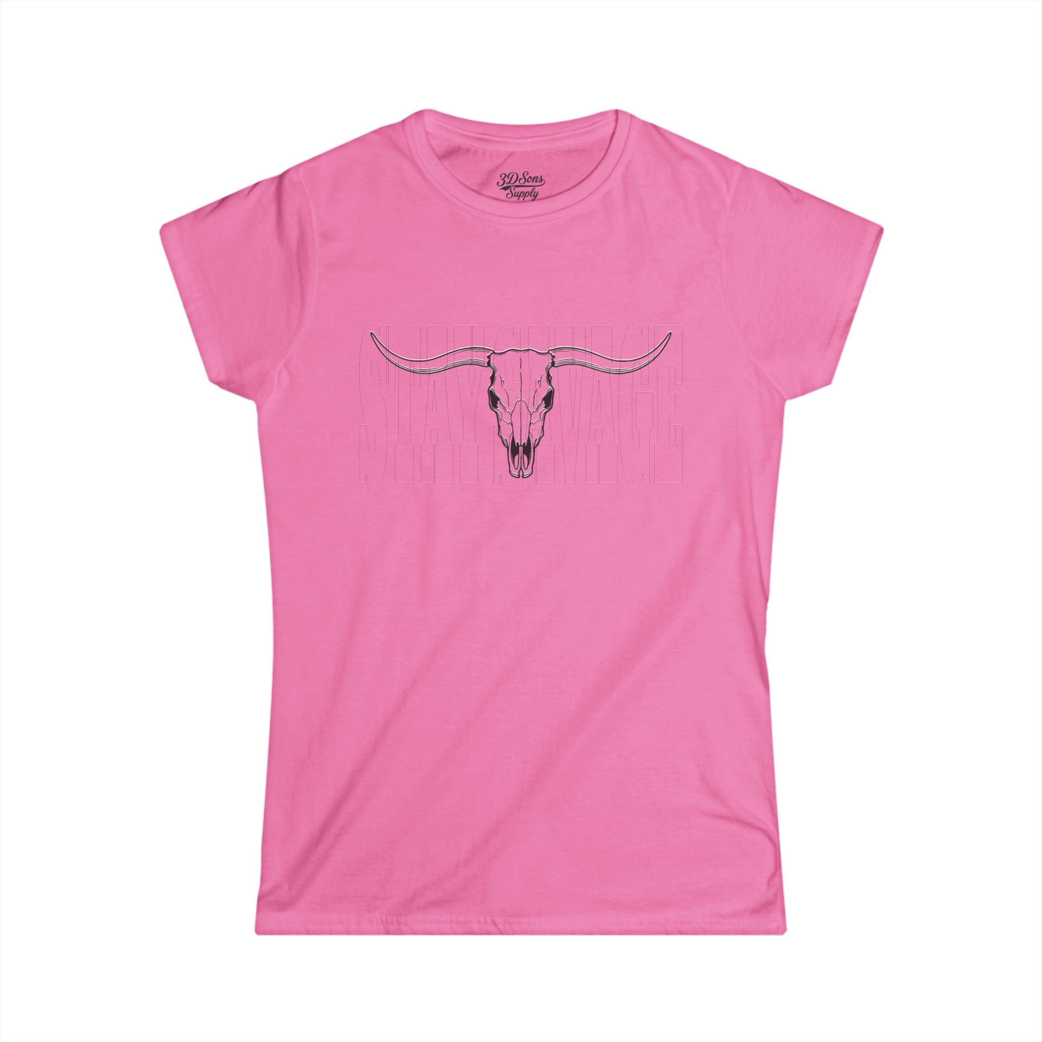 Stay Savage Longhorn Skull Women's Tee — Rugged Western Graphic Shirt