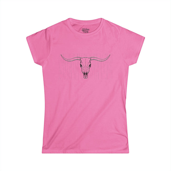 Stay Savage Longhorn Skull Women's Tee — Rugged Western Graphic Shirt