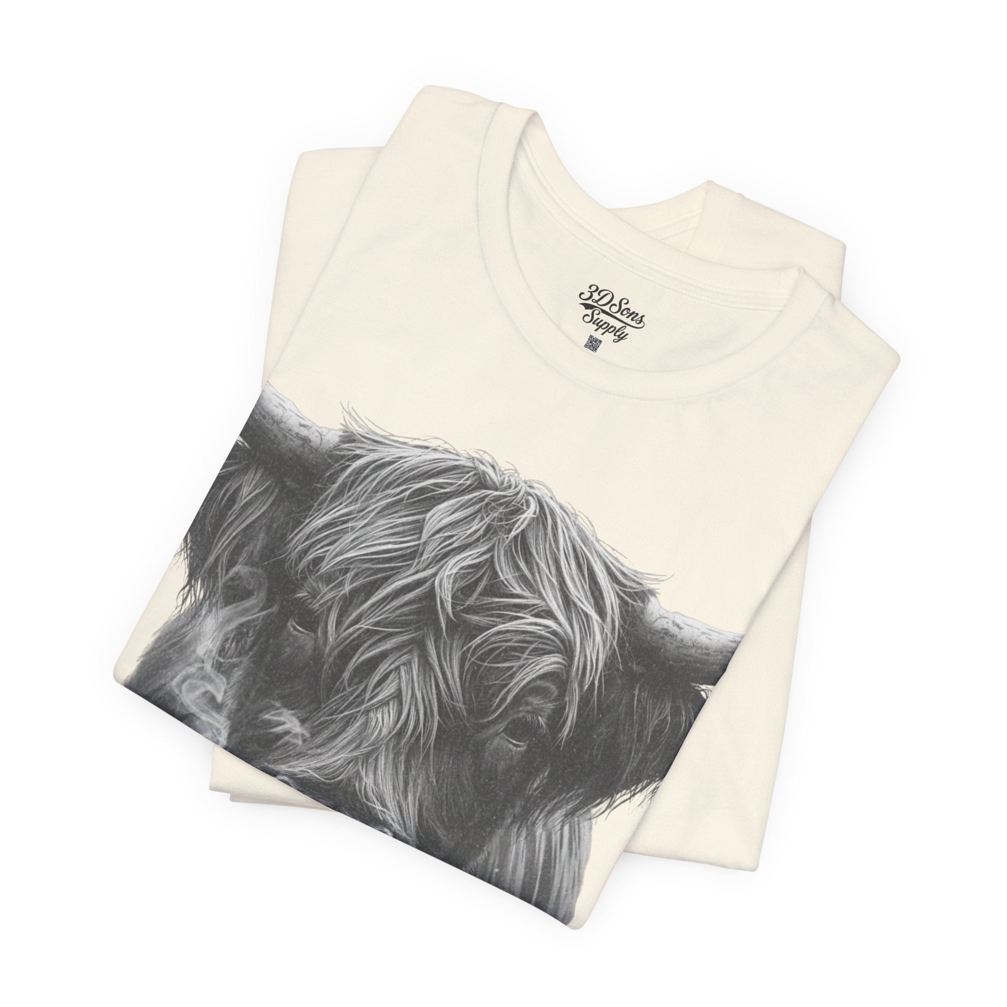 Highland Cow Smoking Tee — Vintage Highland Cattle Graphic T-Shirt