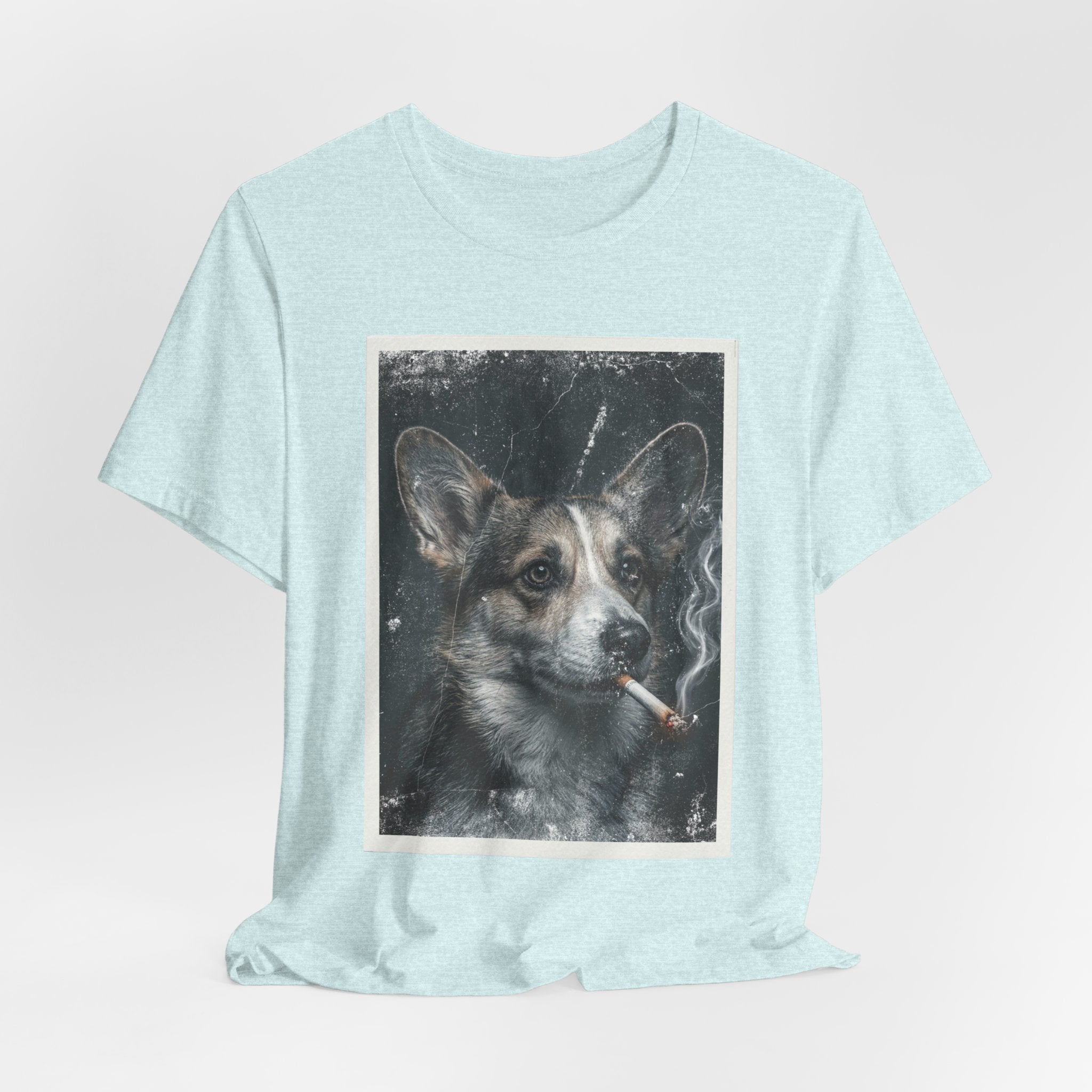 Smoking Corgi Graphic Tee – Retro Dog Portrait T-Shirt