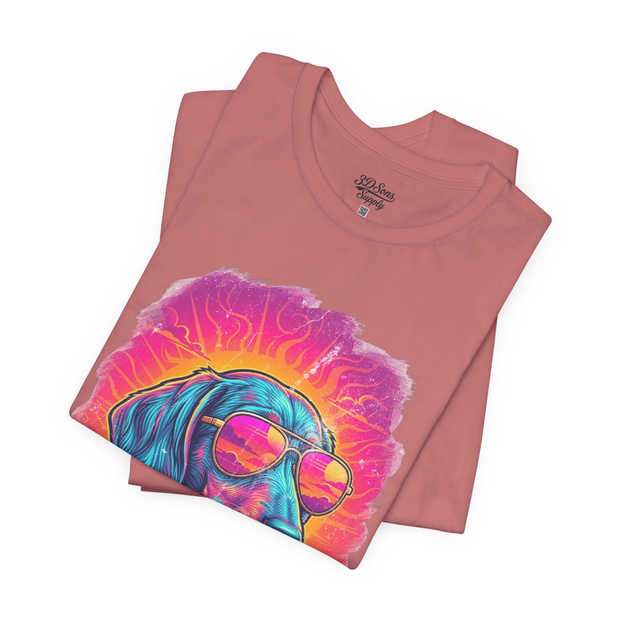 Dachshund Vice City Retro Tee 90's style