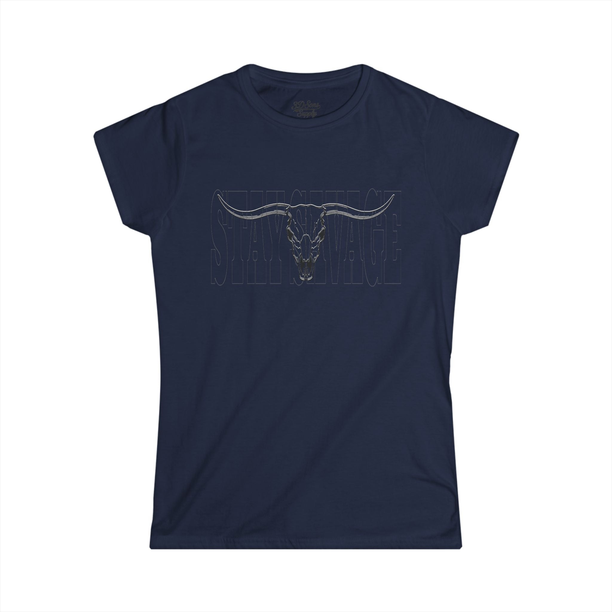 Stay Savage Longhorn Skull Women's Tee — Rugged Western Graphic Shirt