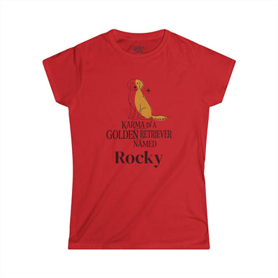 Personalize Karma Golden Retriever Name Tee | Mid Century Dog Shirt