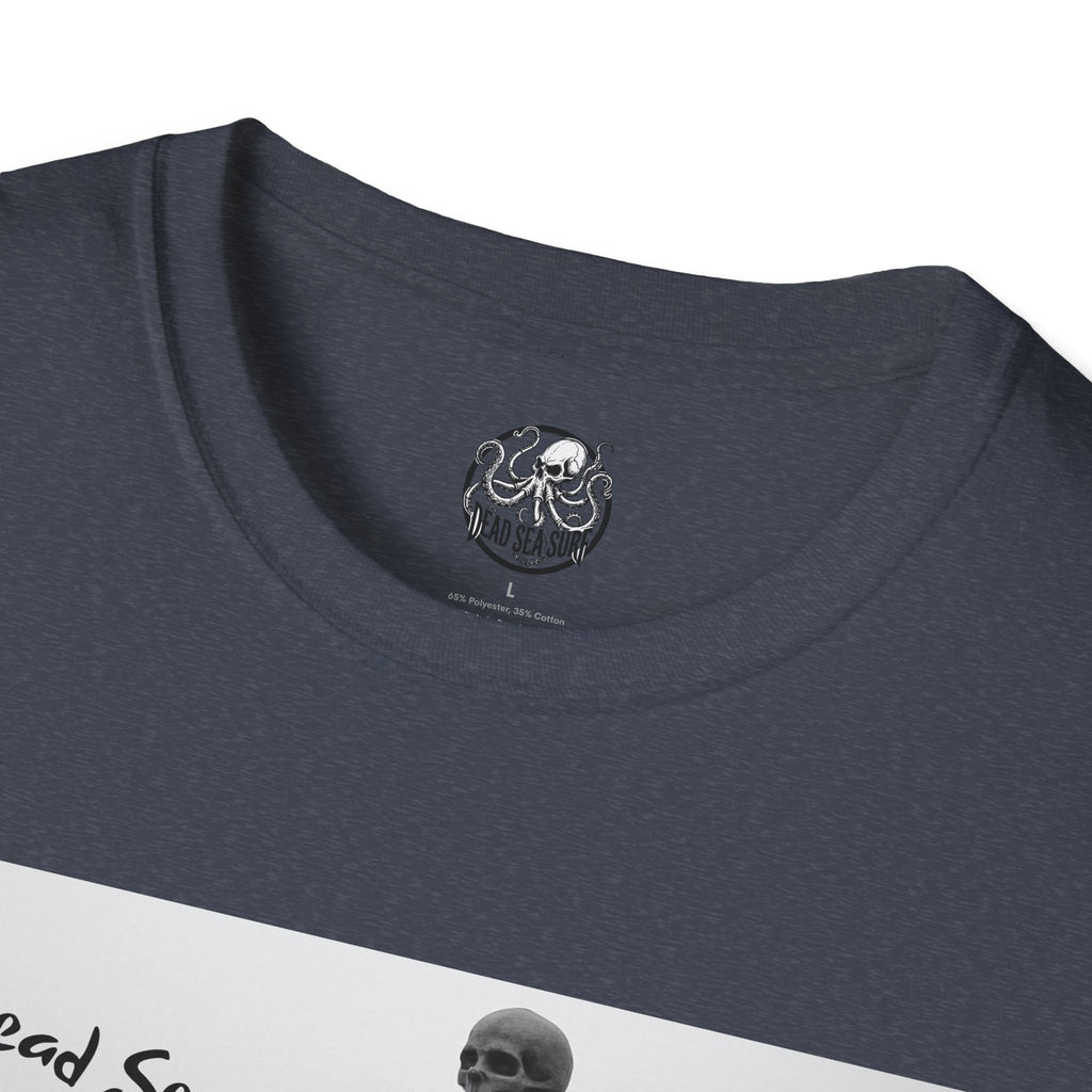 Skeleton Surfer Tee Shirt Retro Black & White Surfing Graphic