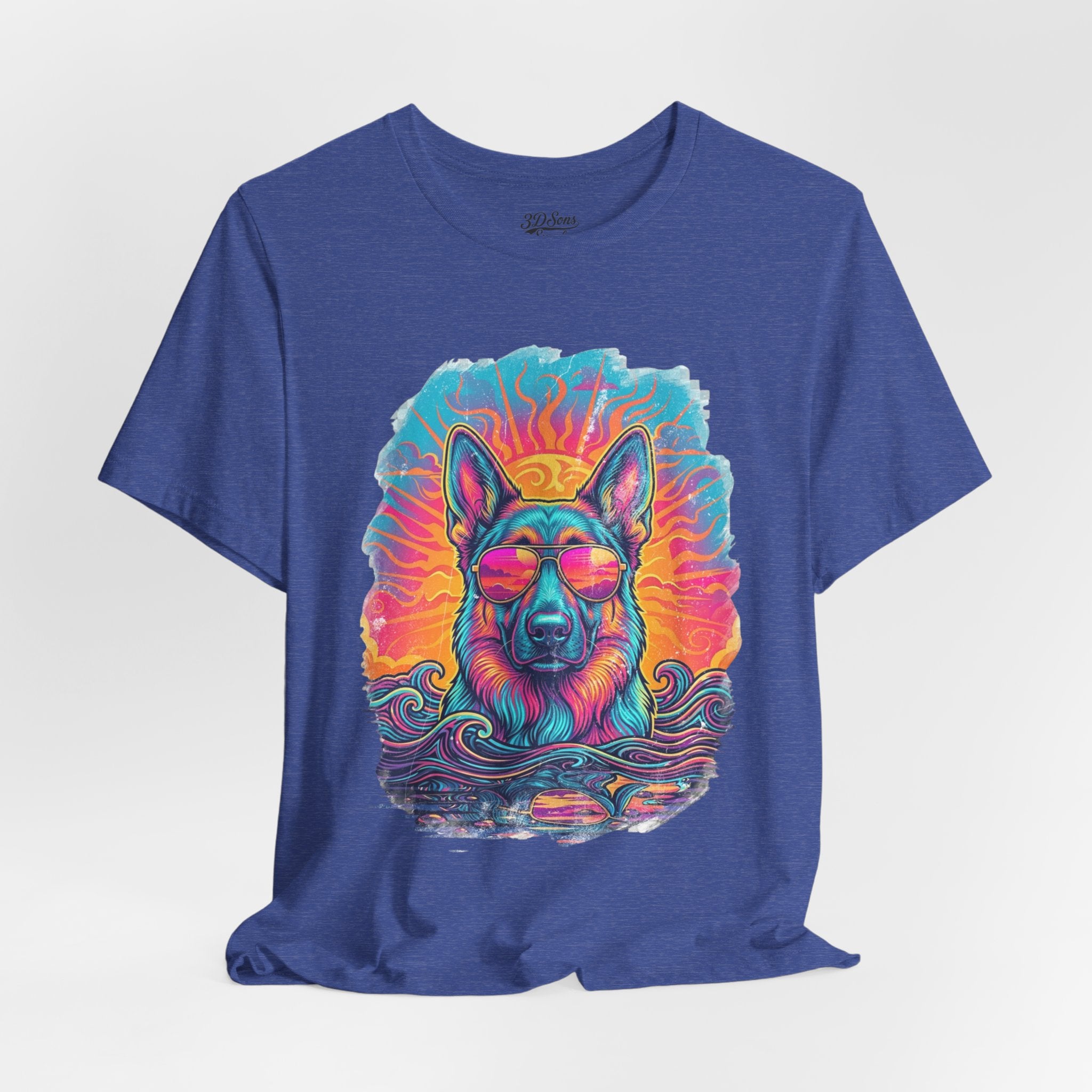 German Shepherd Retro 90s Vice City Tee
