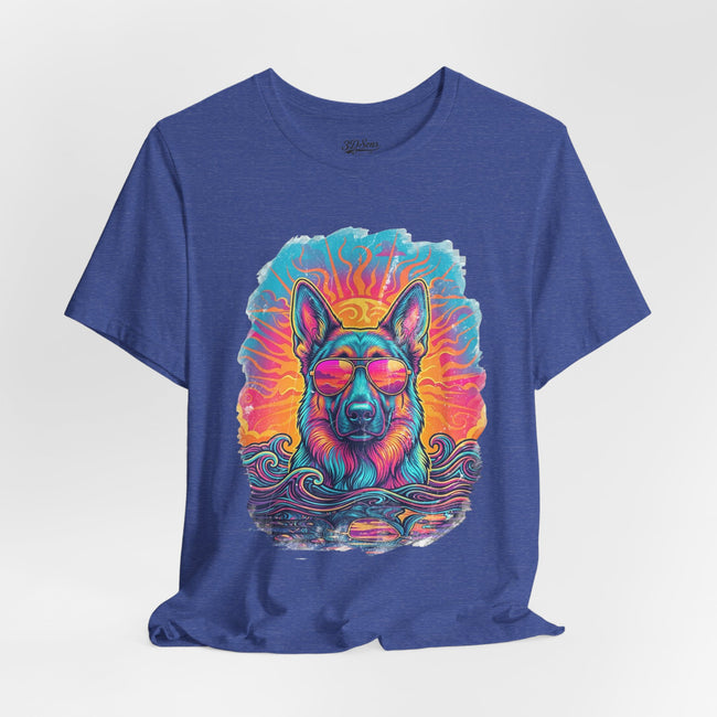 German Shepherd Retro 90s Vice City Tee