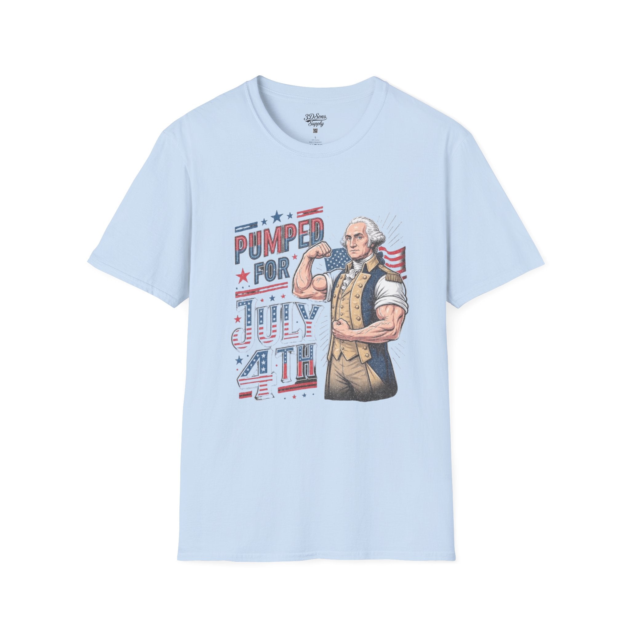 Pumped for July 4th George Washington T-Shirt | Funny Patriotic Tee