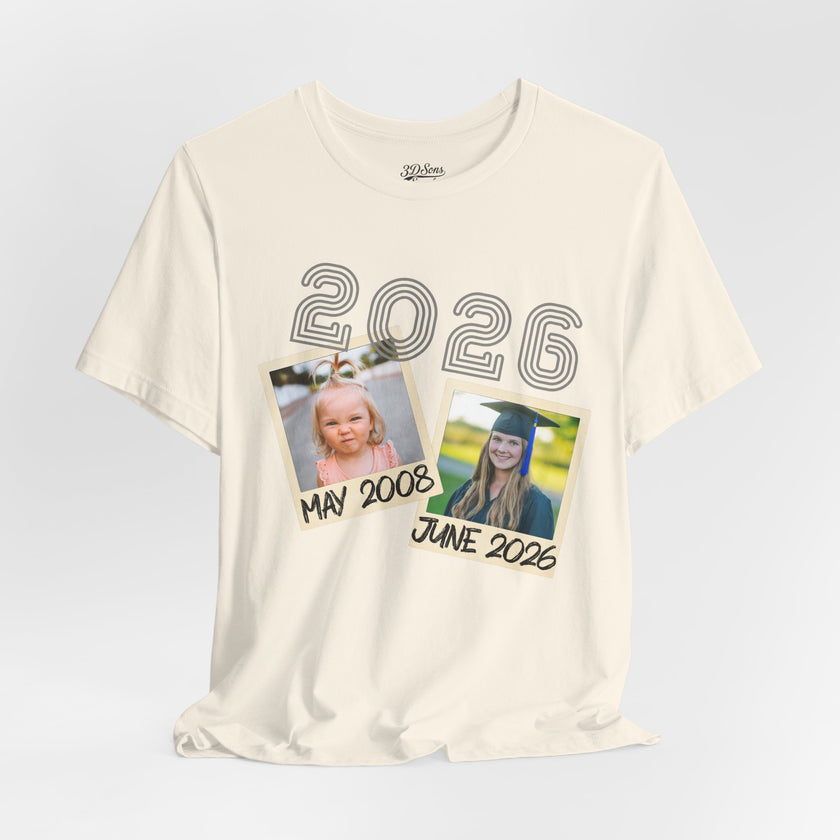 Personalized Custom Graduation & Parent Gift - Throwback Photo Memory Tee