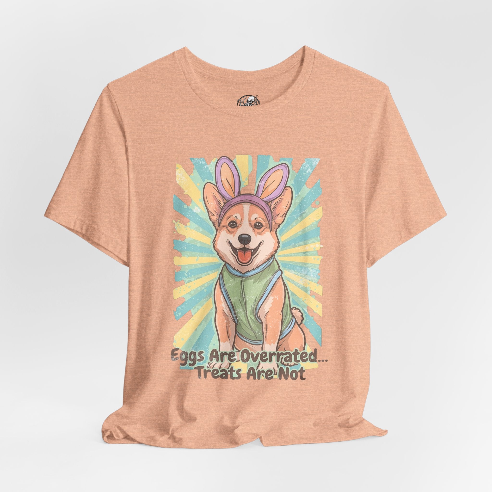 Easter Dog Tee — “Eggs Are Overrated...Treats Are Not” Corgi Retro Graphic T-Shirt