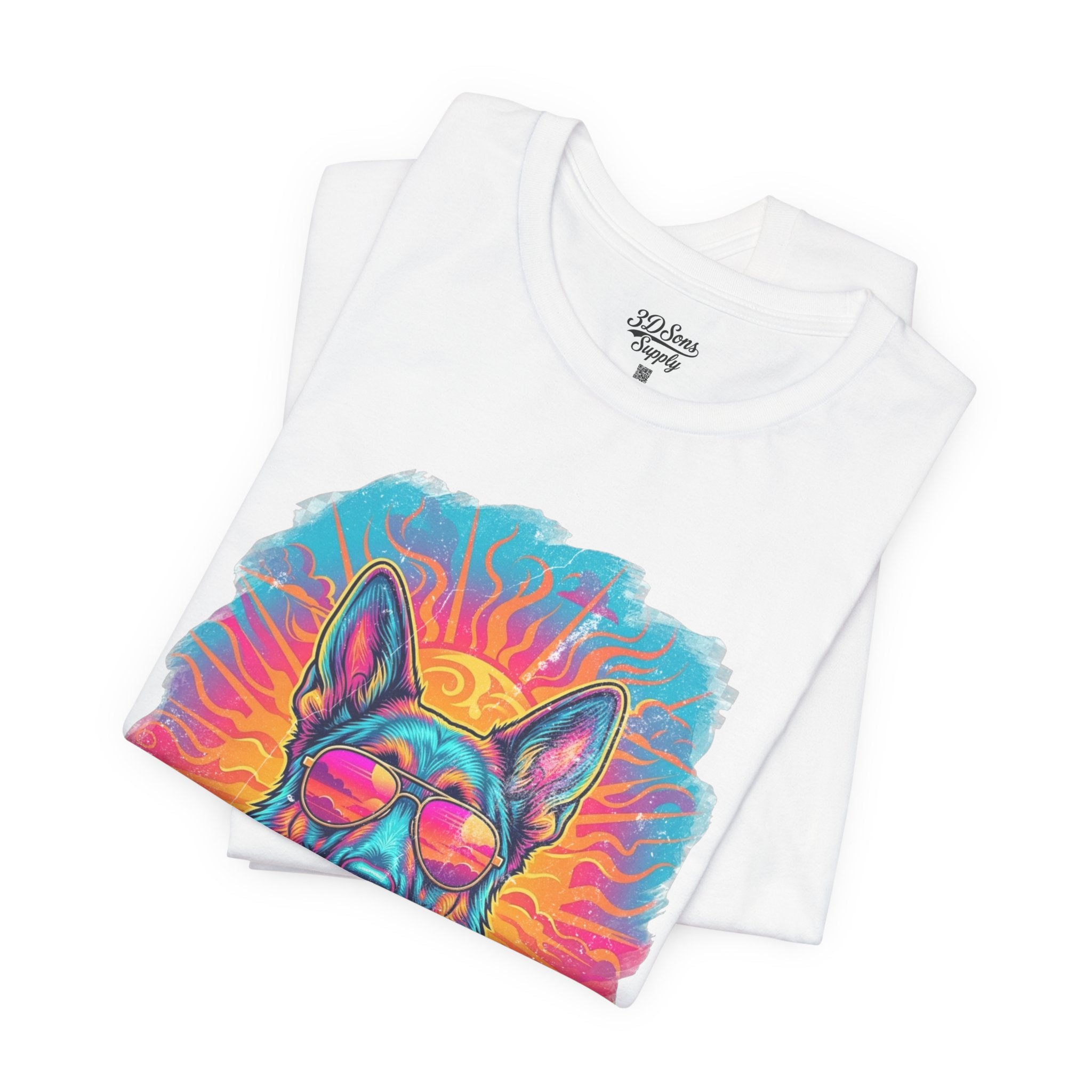 German Shepherd Retro 90s Vice City Tee