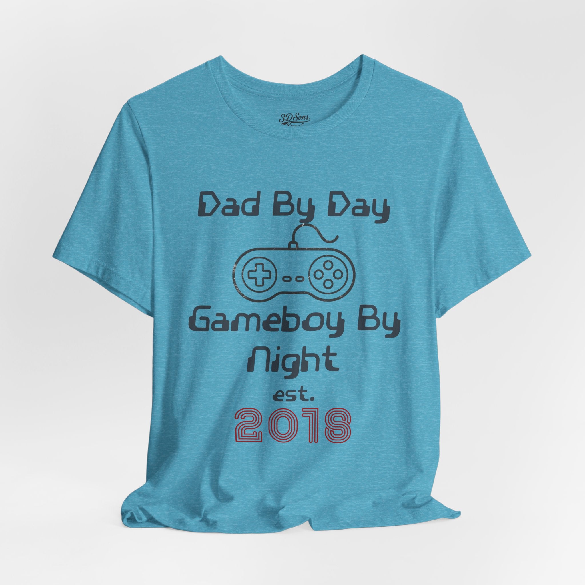 Personalized Dad By Day Gamer By Night T-Shirt,  90's Retro Controller Tee