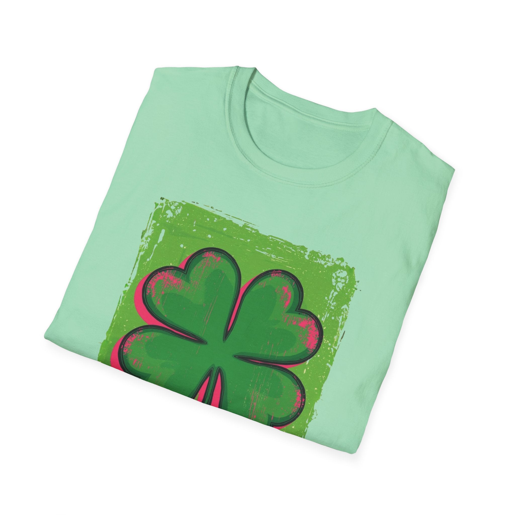 Green Four Leaf Clover Lucky Tee Shirt, St. Patrick's Day Shamrock Tee Women