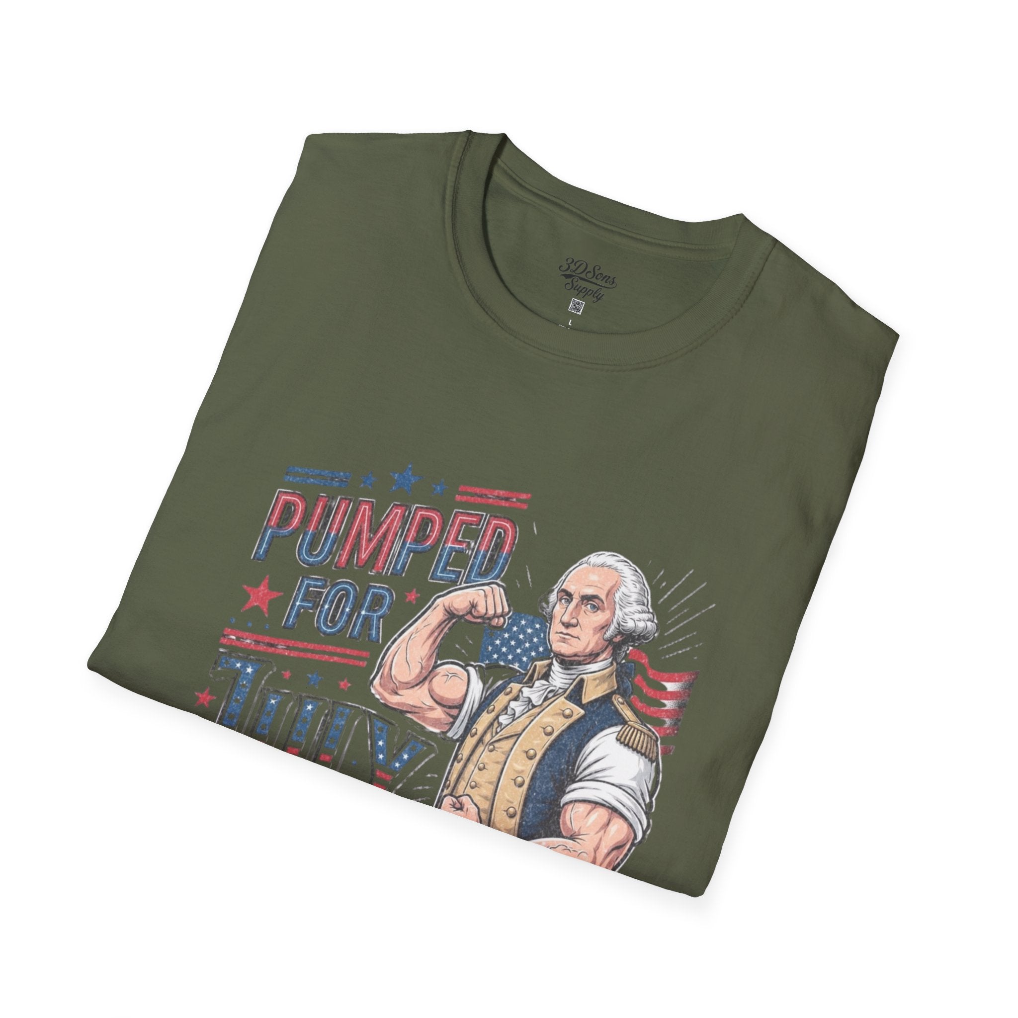 Pumped for July 4th George Washington T-Shirt | Funny Patriotic Tee
