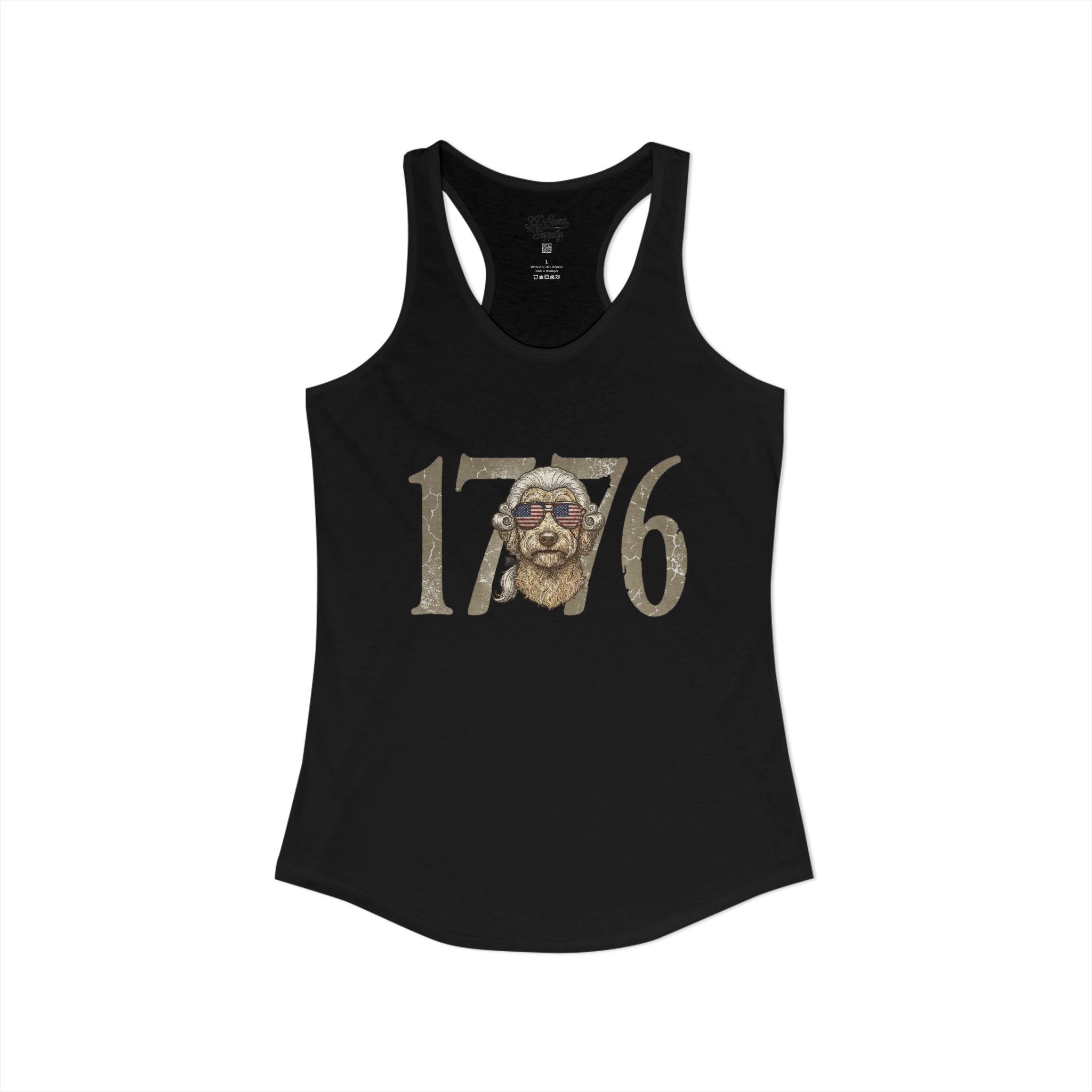 George Washington Doodle 1776 - Women's Ideal Racerback Tank