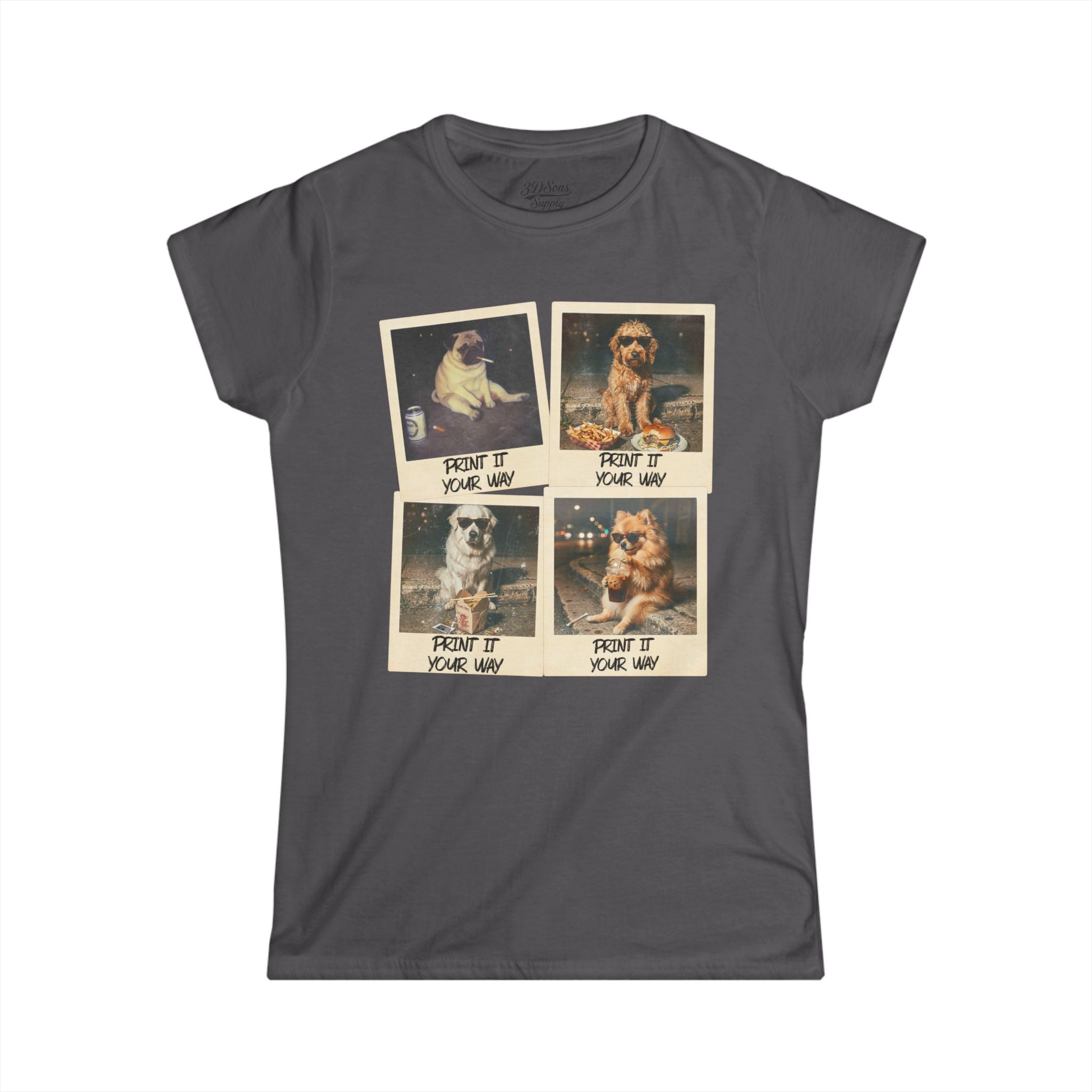Personalized Polaroid Photo Tee — Custom 4-Image Collage