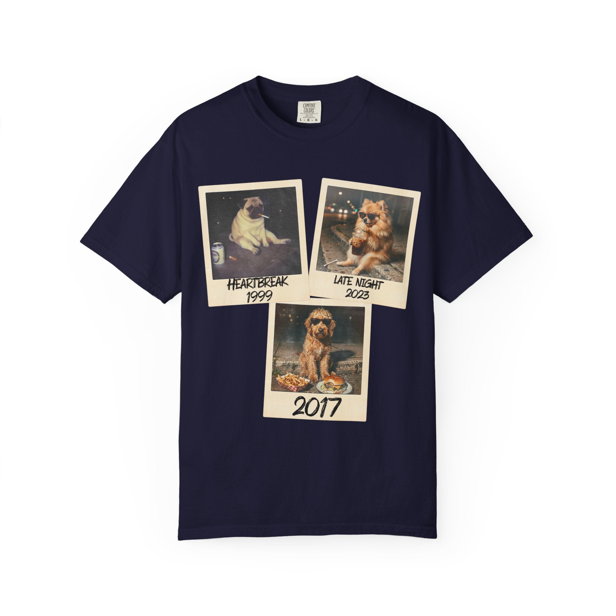Personalized Polaroid Photo Tee — Custom 3 Image & Text Options