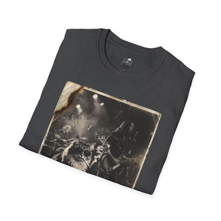 Vintage Rockstar Cat T-Shirt | Retro Rock Art Graphic Tee – 3D Sons Supply Co
