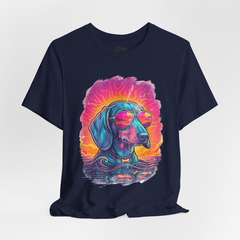 Dachshund Vice City Retro Tee 90's style
