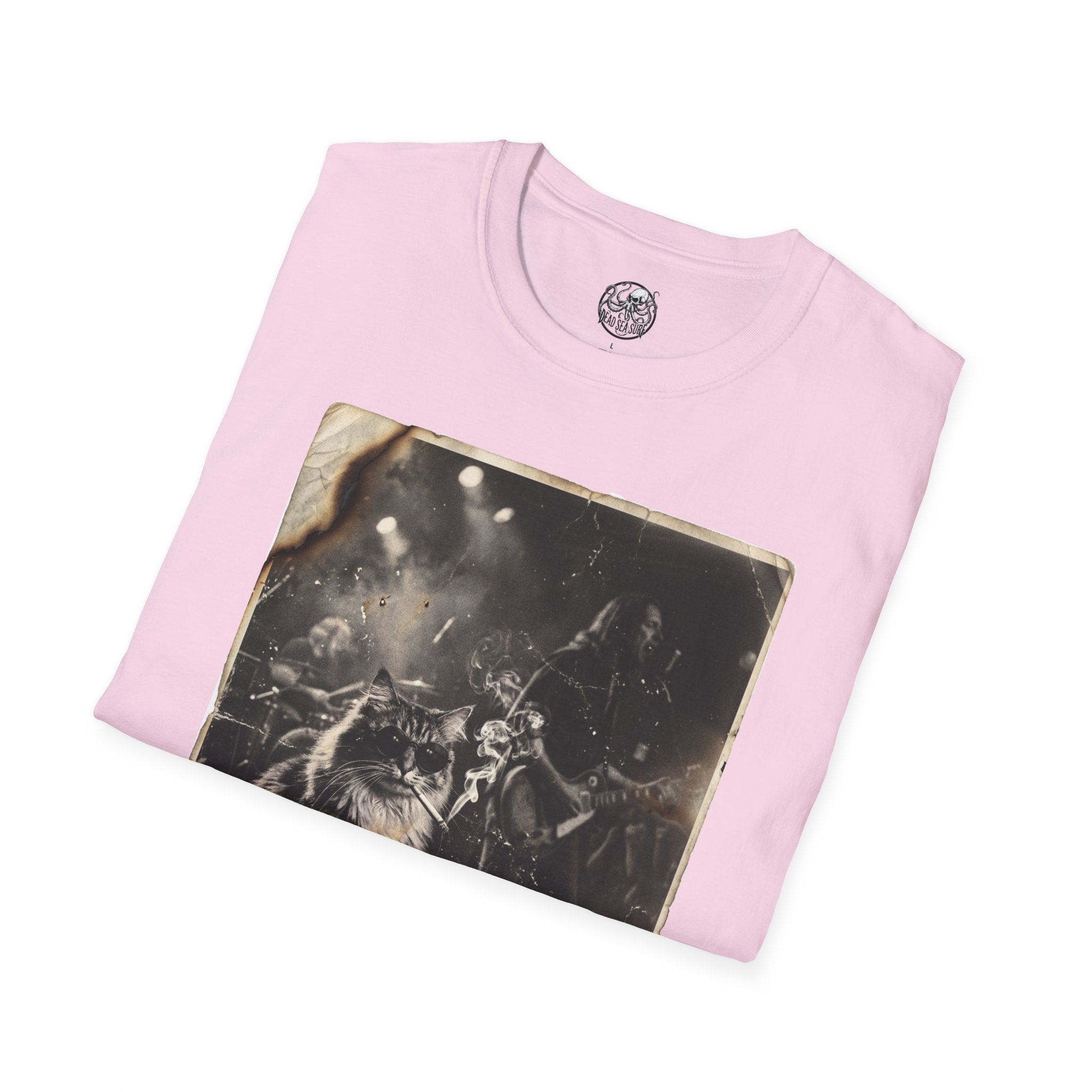Vintage Rockstar Cat T-Shirt | Retro Rock Art Graphic Tee – 3D Sons Supply Co