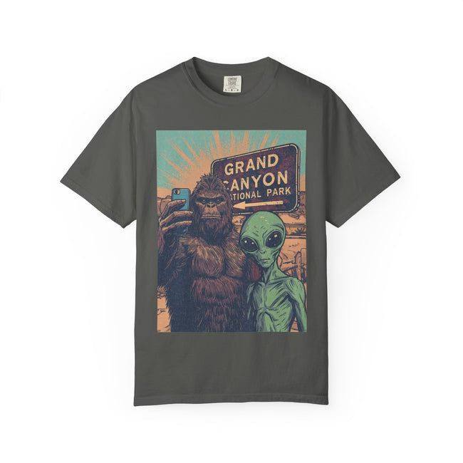 Bigfoot & Alien Grand Canyon T-Shirt — Funny National Park Tee