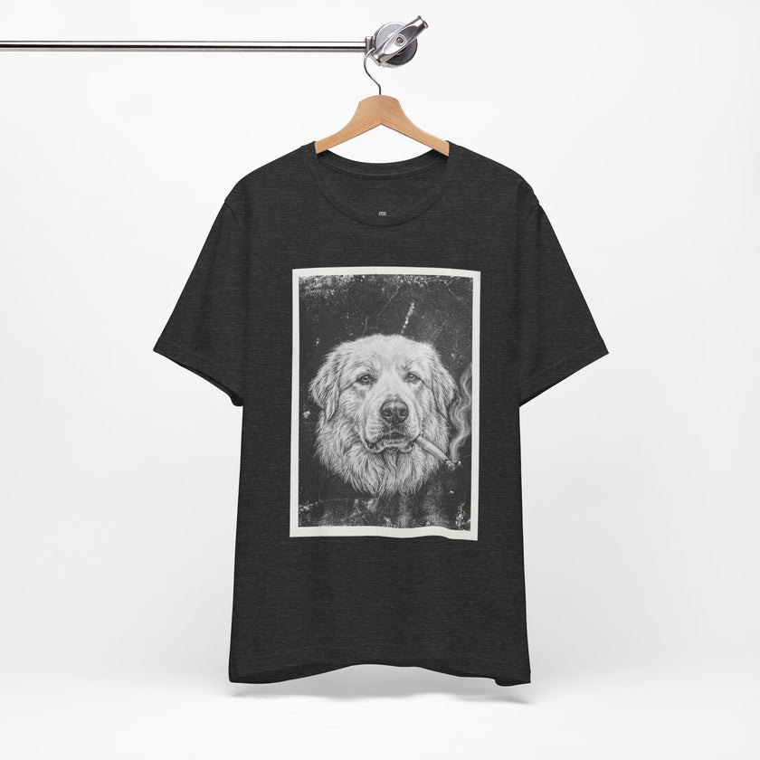 Great Pyrenees Smoke Photo Tee — Vintage Pup Graphic T-Shirt