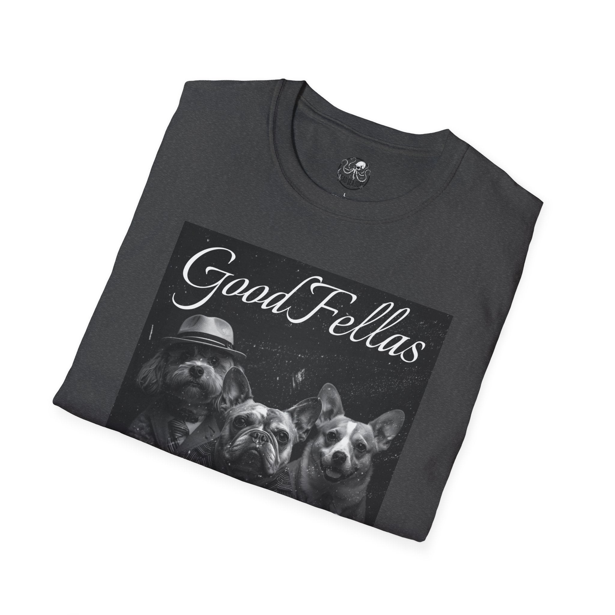 GoodFellas Dogs T-Shirt | Black & White Mafia Puppy Design