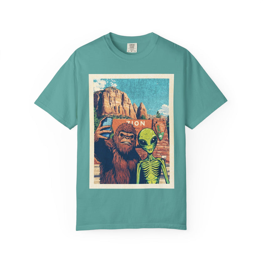 Alien & Bigfoot Zion National Park T-Shirt — National Park Adventure Tee