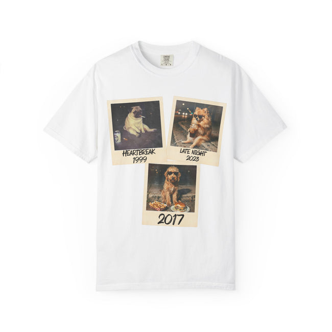 Personalized Polaroid Photo Tee — Custom 3 Image & Text Options