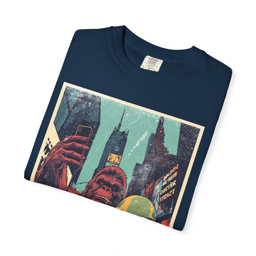 Alien & Bigfoot New York Times Square T-Shirt — Funny Urban Cryptid Tee