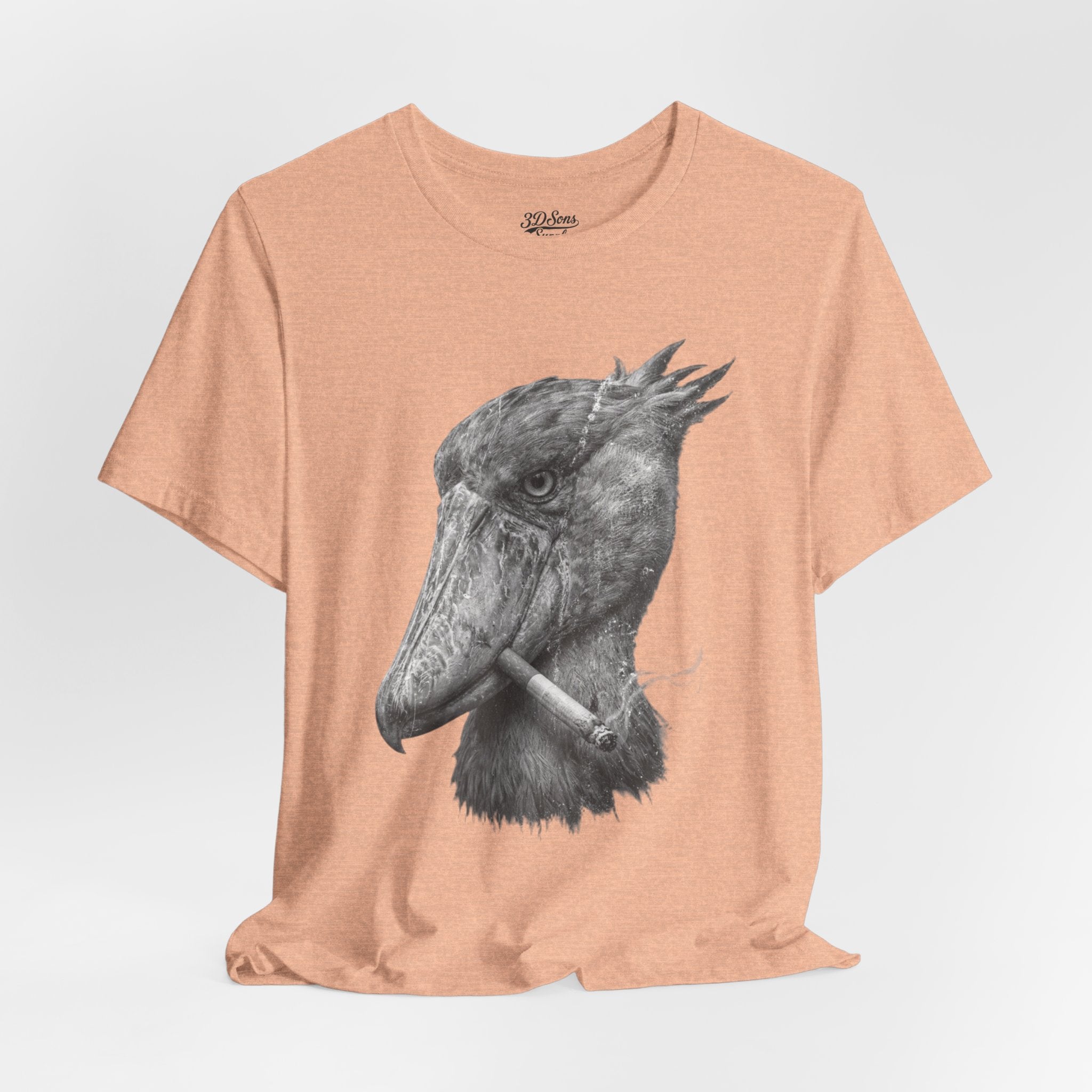 Smoking Shoebill Stork T-Shirt — Quirky Bird Graphic Tee